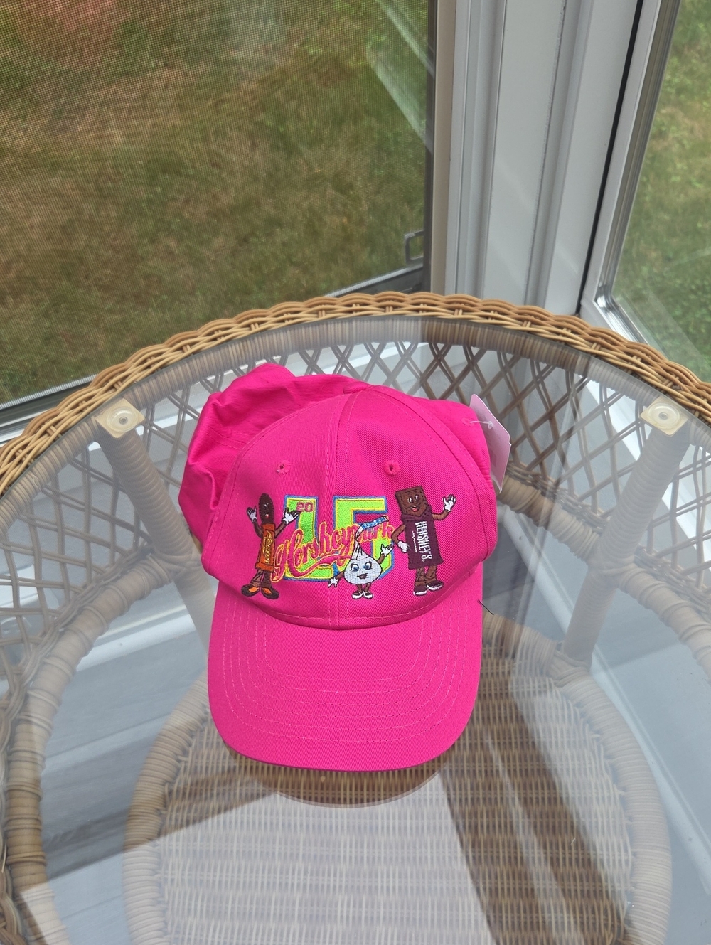 HersheyPark 2015 Hot Pink Embroidered Character Baseball Hat NWT